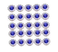 OSALADI 50pcs Abs Flower Shape Diy Accessories Glue on Embellishments for Hairband Decoration Blue Semi-circle Pearl Design Craft Supplies for Hair Accessories