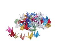OSALADI 50pcs Glitter Handmade Origami Paper Cranes Garland String Sparkling Rhinestone Accents Ready to Use Elegant DIY Wedding Party Decorations for Bridal Showers and Anniversary
