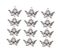 OSALADI 50pcs Metal Angel Head Portraits Diy Jewelry Making Pendants Fashion Alloy Charm for Necklace
