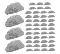 OSALADI 50pcs Miniature Garden Stones Plastic Model Train Landscape Rocks for Diorama Accessories Realistic Faux Stone Props for Train Layouts and Home Decor