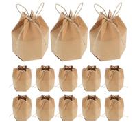 OSALADI 50pcs Party Favor Boxes Hexagon Paper Candy Boxes Khaki for Restaurant Birthday Party