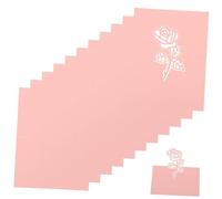 OSALADI 50pcs Pink Rose Pattern Place Cards for Wedding Table Setting Romantic Hollow Seating Signs with Ample Name Space Elegant Blush Decor for Reception and Shower