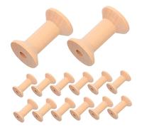 OSALADI 50pcs Rustic Wooden Spools for Crafts Vintage Wood Thread Bobbins Unfinished Sewing Reels with Stable Base for Jewelry Making Textile Arts Beading Storage