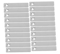 OSALADI 50pcs Stainless Steel Engraving Blanks Rectangle Tags with Star Metal Stamping Blanks for Jewelry Making Charms Keychains Dog Tags