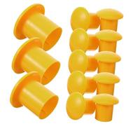 OSALADI 50pcs Yellow Rebar Safety Caps Plastic Protective Covers High Visibility PP Material Rebar Sleeve End Caps for Construction Site Safety