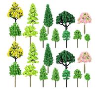 OSALADI 55pcs Model Trees Miniature Scene Trees 3-7cm Height Mixed for DIY Model Scenery Landscape Building Crafts Decoration