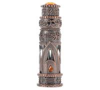 OSALADI 5Ml Vintage Refillable Glass Perfume Bottle with Copper-Tone Cap, Travel Essential Oil Container for Women, Dubai Style Scent Dispenser, Portable Fragrance Atomiser