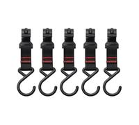 OSALADI 5pcs Black Camping Hook Holder Heavy-duty Plastic and Polyester Hook Organizer with Easy to Install Design for Outdoor Picnic and Shed Accessories