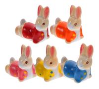 OSALADI 5pcs Ceramic Rabbit Chopstick Holders Set Multi-Color Kitchen Cutlery Organizer Table Chopsticks Rest Rack Decorative Kitchen Accessory for Dining