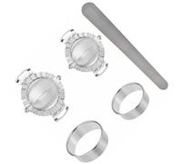 OSALADI 5pcs Dumpling Maker Set with Dough Press, Fluted Cutter, and Stuffing Spoon - Manual Dumpling Mold Kitchen Utensils for Homemade Gyoza and Ravioli Preparation