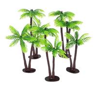 OSALADI 5pcs Mini Coconut Tree Decorations, Plastic Mini Palm Trees for Micro Landscape, Model Architecture, Home Craft Use