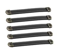 OSALADI 5PCS Vintage Leather Strap Drawer Handles for Furniture Soft Comfortable Grip Cabinet Pulls with Rounded Edges Multipurpose Wardrobe Replacement for Home and Travel Storage
