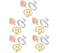 OSALADI 5sets Cat Ear Finger Rings Unique Knitting Crochet Yarn Guide Rings Gold Silver Comfortable Fit for All Finger for Crafting DIY Projects 4pcs*5