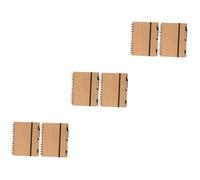 OSALADI 6 Sets Compact Planner Notepad of Bamboo Cover Notebooks Convenient Memo Pads for Office School and Travel for Weekly Planning and Goal Setting