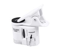 OSALADI 60X High Magnification Mobile Phone Microscope with LED Light Portable Mini Clip-On Magnifying Glass for Phone Camera White Light Compact Jewelry Loupe for Crafts and Beading