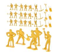 OSALADI 63pcs Tiny Engineer Figures Set Pretend Construction Worker Action Figures for Skill Building Teamwork and Creativity for Home and Classroom Play