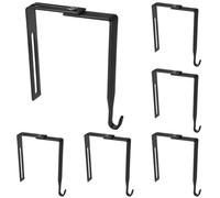 OSALADI 6Pcs Adjustable Black Door Cabinet Hooks Heavy Duty Hanging Hooks for Clothes Hats Cubicle and Partition Use