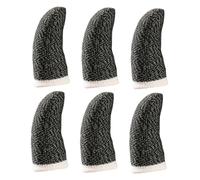 OSALADI 6Pcs Black Fiber Touchscreen Gaming Finger Sleeves Anti-sweat Breathable Mobile Game Finger Covers Lightweight Sensitive Thumb Protectors for Precise Control