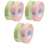 OSALADI 6Pcs Breathable Fabric Eyelash Extension Tape Green and Pink Perforated Adhesive Eyelash Grafting Tapes for Sensitive Skin and Professional Makeup Use