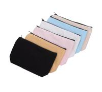 OSALADI 6pcs Canvas Zipper Pouches Set - Lightweight DIY Utility Bags for Makeup, Stationery, and Toiletries - Multipurpose Travel Organizer with Zipper Closure, Assorted Pastel Colors