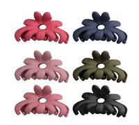 OSALADI 6pcs Flower Hair Clips Set Lightweight Plastic Hair Barrettes with Strong Hold Stylish Ponytail Holders for Season Random Color