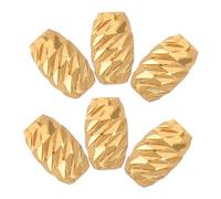 OSALADI 6pcs Golden Twill Laser Finish Spacer Beads Oval Barrel Shape Hole Handmade Jewelry Making Components for DIY Bracelets Necklaces Crafting