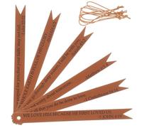 OSALADI 6pcs Leather Bookmarks with Bible Verses Religious Page Markers for Book Lovers Handmade PU Leather Stylish Brown for Reading and Giving