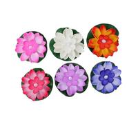OSALADI 6pcs Lotus Wishing Lamp Water Lotus Flower Light Solar Floating Pool Lights Water Lamp Floating Lotus Lamp Led Pond Light Water Lily Ornament Buddha Light Pp Candle Light Aldult