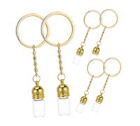 OSALADI 6pcs Mini Glass Bottle Keychain Glass Vials Tiny Jars Spell Bottles for Diy Crafts Wedding Favors Party Home Decoration
