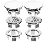 OSALADI 6pcs Overflow Hole Fittings Drain Cover Bath Sink Hole Dresser Decor Round Trim Cap Bath Sink Overflow Ring Replacement Bathroom Accessory Bathroom Wash Basin Overflow Ring Grommet