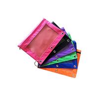 OSALADI 6pcs Oxford Cloth Pencil Bag Air Holes Assorted Colors Black Purple Orange Green Royal Blue and Fuchsia for Office and School Stationery