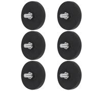 OSALADI 6Pcs Rubber Coated Round Mounting Magnets with M6 Thread - Magnetic Car Roof Light Holders for Industrial Use and License Plate Installation
