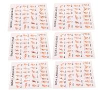 OSALADI 6pcs Sign Language Posters for Classroom and Homeschool Educational Asl Gesture Language Charts for Adults Alphabet and Words Learning Visual Aids