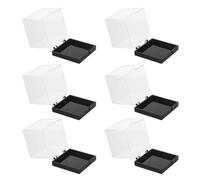 OSALADI 6Pcs Square Specimen Display Boxes 52X52X52Mm with Black Base for Rock Collection Storage, Crystal Showcase Cubes for Mineral Samples and Collectibles