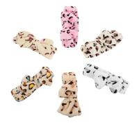 OSALADI 6pcs Stylish Leopard Print Plush Headbands with Bowknot Wide Elastic and Breathable Cloth Material for Women and Girls Suitable for Exercise Wearing and Makeup Use
