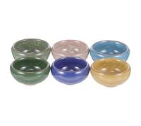 OSALADI 6pcs Thai Style Spa Essential Oil Bowls Set, Small Cracked Porcelain Ceramic Blending Bowls for Beauty Salon and Spa Use Random Color
