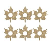 OSALADI 6pcs Thanksgiving Wine Glass Ring Decoration with Maple Leaf Shape | Non Woven Festive Charm, Decorative Marker for Celebrations and Thanksgiving Table Settings