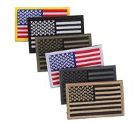 OSALADI 6pcs US Flag Embroidered Patches Set, Military American Flag Clothing Patch with Hook and Loop Fastener, Army Green, Gray, White, Yellow, Coyote, Black White for Uniforms