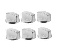 OSALADI 6Pcs Zinc Alloy Gas Stove Knobs Universal Fit Brushed Metal Replacement Control Switch Knobs for Embedded Gas Stove Kitchen Appliances