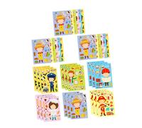 OSALADI 6sets Career Dress Up Puzzle Stickers for Educational DIY Costume Accessories with Colorful Designs Enhance Problem Solving Creativity for Home School Family Interactive Play