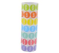 OSALADI 7 Rolls Weekday Label Stickers Self Adhesive Day of Week Labels for Food Storage Boxes Bread Bags Kitchen Organization Monday to Sunday Sticky Dots