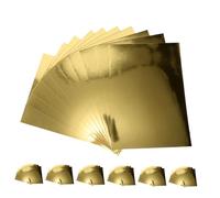 OSALADI 70pcs Gold Cardstock Paper Metallic Mirror Sheets for DIY Crafts Flexible Golden Scrapbook Paper with Shiny Reflective Finish for Handmade Cards and Creative Projects