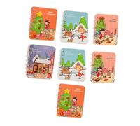 OSALADI 7Pcs Christmas Spiral Coil Notepads Creative Cartoon Pocket Notebooks for Students for School Supplies Parties Random Color