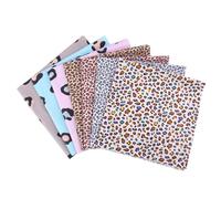 OSALADI 7pcs DIY Sewing Kit Pure Cotton Leopard Pattern Fabric Upholstery Material Quilting Panels Plain Cloth
