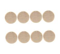 OSALADI 8pcs DIY Cross Stitch Wooden Chips Round Natural Wood Tags for Handmade Pendants Bookmarks Crafting Durable Artistic Blanks