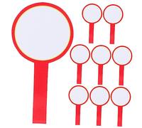 OSALADI 8Pcs Double Sided Dry Erase Handheld Whiteboards with Handles Reusable Scoreboard Paddles for Voting Judging Classroom and Auction Use Safe and Easy Grip Design