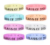 OSALADI 8pcs Glow Dark Class of Silicone Wristbands Graduation Party Favors Comfortable Silicone Bracelets for Ceremony Reunion and Event Decorations
