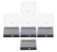 OSALADI 8pcs Nail Tips Storage Box with Lid and Black Press on Nails Organizer Case Flip-top Packaging for Home and Salon Use