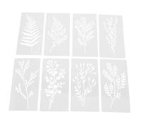 OSALADI 8pcs Reusable Wildflower Painting Stencils Pet Floral Leaf Templates for Wood Craft Canvas Wall Art Furniture Decor Washable Botanical Drawing Kit for DIY