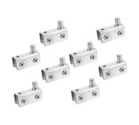 OSALADI 8pcs Stainless Steel Glass Door Hinges for Panels Smooth Pivot Hardware for Cabinets and Shower Doors Touch Latch Easy Installation Silver Finish